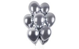 Balónky chromované 50 ks stříbrné lesklé - průměr 33 cm