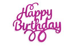 Pink cake topper Happy Birthday 14 cm