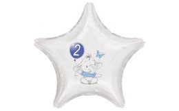 2. narozeniny modrý slon hvězda foliový balónek