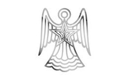 anděl stříbrný závěs vánoční plech. 9,9x12,1cm 1804B-18(12CM) 8885951