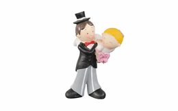 Wedding cake topper - groom carrying the bride