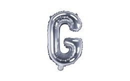 Balón foliový písmeno "G", 35 cm, stříbrný (NELZE PLNIT HELIEM)