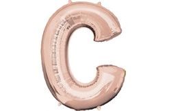 Písmeno C růžovo-zlaté foliový balónek 83 cm