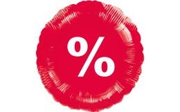 Balónek fóliový červený %