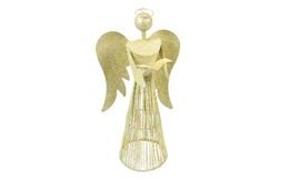 anděl 40cm zlatý metal s knihou 8882344