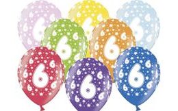 Thick Balloons 30 cm metallic mix - Birthday No.6