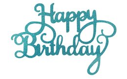 Tyrkysový zápich - topper na dort Happy Birthday 14 cm