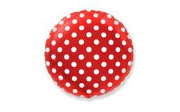Balón foliový Kulatý červený s bílými puntíky 45 cm