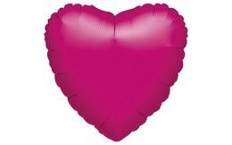 Balonek srdce foliový Fuchsia Metallic