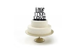 Silhouette lettering It must be love - Wedding cake figurines