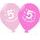 Balónek růžový KRÁSNÉ NAROZENINY číslo 5 - 5 ks