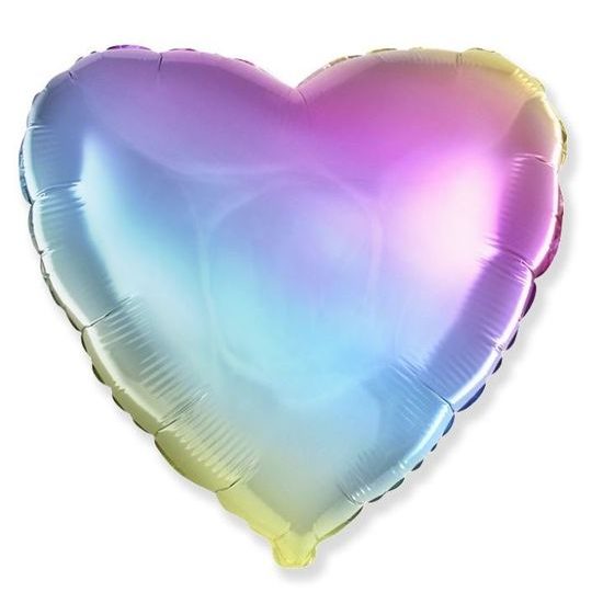 Balón foliový srdce duhový - 45cm