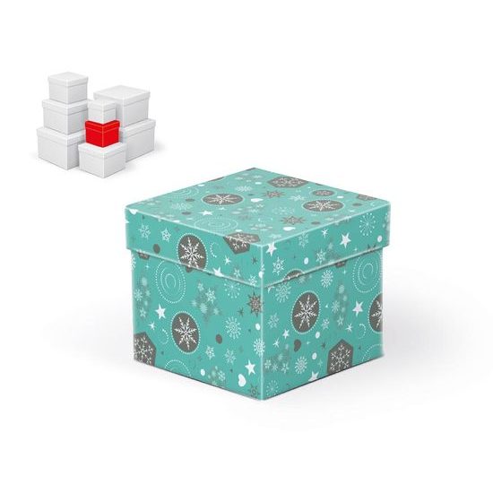 krabice dárková vánoční C-V002-B 10x10x9cm 5370702