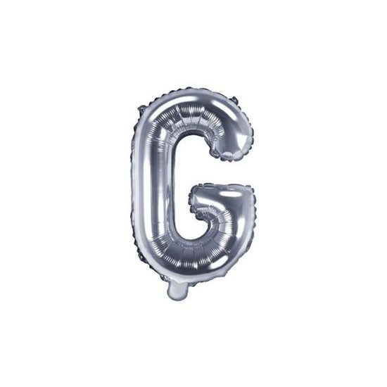 Balón foliový písmeno "G", 35 cm, stříbrný (NELZE PLNIT HELIEM)