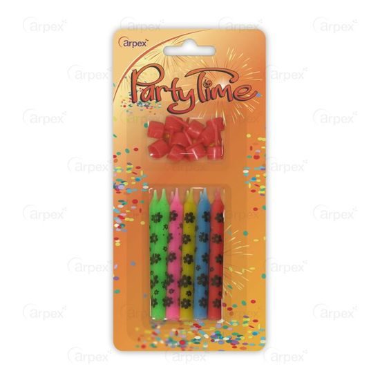 Birthday candles - Flowers in pack of 10