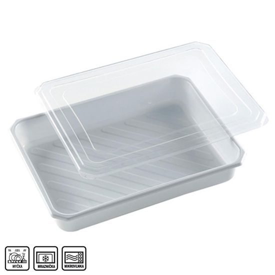 Plastic rectangular jar with lid - 4 l