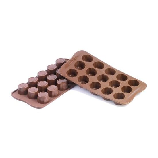 Chocolate moulds on a sheet - Praline