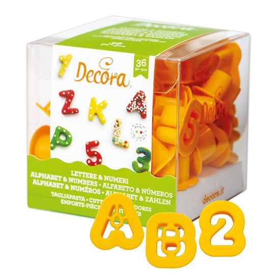 Alphabet and numbers cutters 36 pcs 2x1,6cm