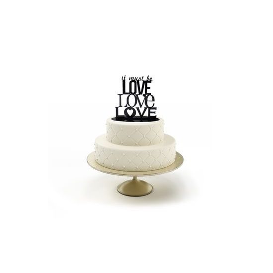Silueta nápis It must by love - To musí být láska - svatební figurky na dort