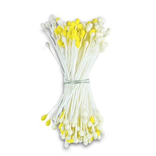 Pistils for flower making - white and yellow 144 pc.
