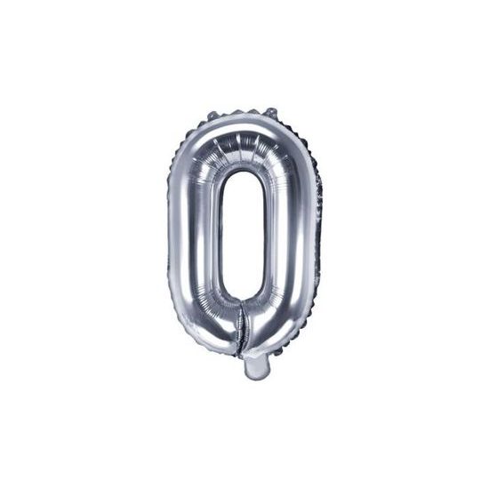 Balloon foil letter "O", 35 cm, silver (NELZE PLNIT HELIEM)