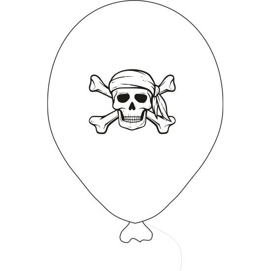 Pirát balónek bílý