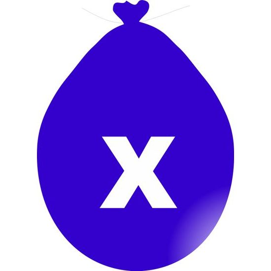 Balónek písmeno X modré
