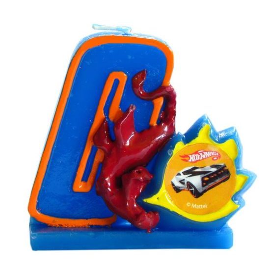 Birthday candle Hot Wheels number 0