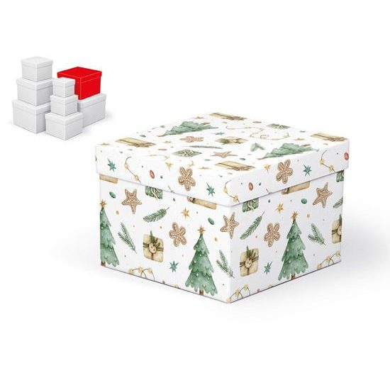 krabice dárková vánoční C-V007-F 18x18x13cm 5370944