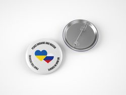 Button UKRAINISCHES UND RUSSISCHES HERZ