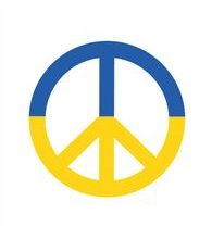 Sticker BLUE-YELLOW PEACE SIGN