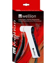 Wellion infrared thermometer for checking the temperature on the patient's forehead or earlobe