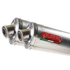 DUAL BOLT-ON SILENCER GPR INOX OVAL K.74.IO BRUSHED STAINLESS STEEL INCLUDING REMOVABLE DB KILLERS