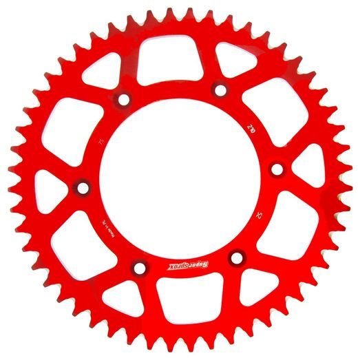 REAR ALU SPROCKET SUPERSPROX RAL-210:52-RED CRVEN 52T, 520