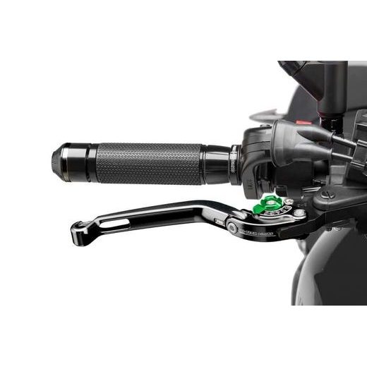 BRAKE LEVER WITHOUT ADAPTER PUIG 160NV FOLDABLE BLACK/GREEN