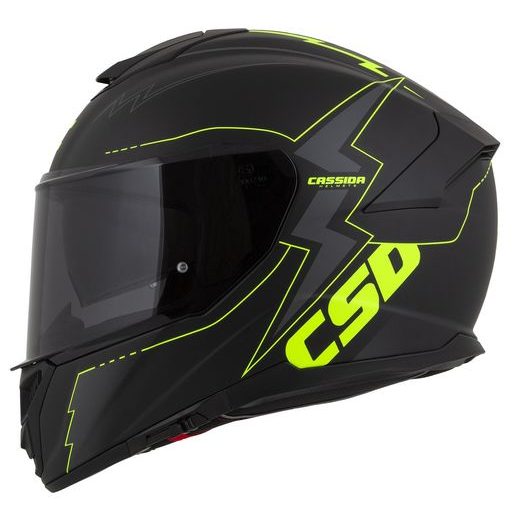 FULL FACE HELMET CASSIDA INTEGRAL GT 2.1 FLASH MATT BLACK/ FLUO YELLOW/ DARK GREY M