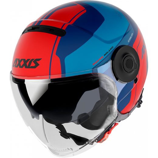 JET HELMET AXXIS RAVEN SV ABS MILANO MATT BLUE RED XS