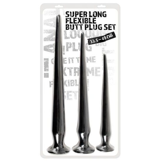 You2Toys Super Long Flexible Butt Plug Set Black