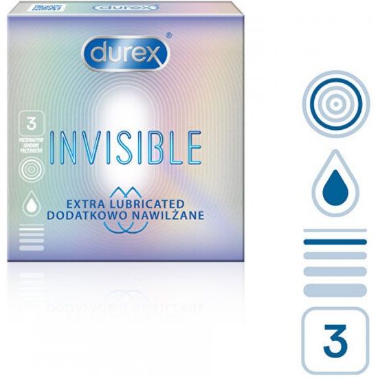 Durex Invisible Extra Lubricated 3 ks