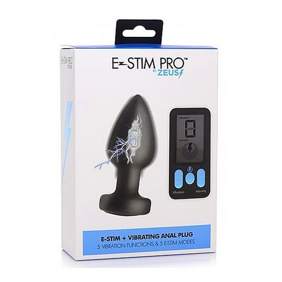 Zeus Electrosex E-Stim Pro Silicone Vibrating Anal Plug with Remote