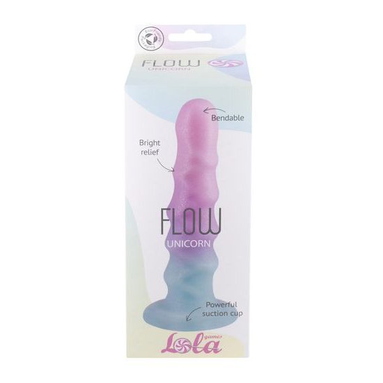 Lola Flow Unicorn silikonové dildo s vroubky 17 cm