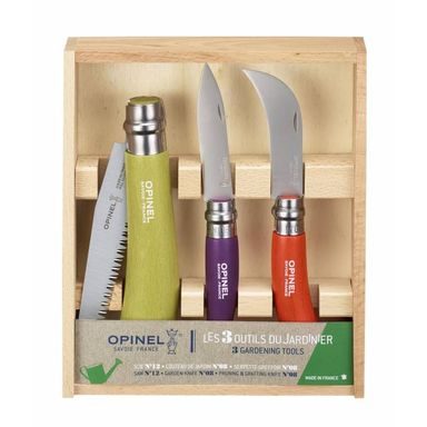 Градински комплект: пила, нож за подрязване и градински нож Opinel