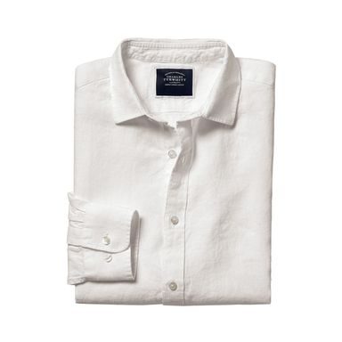 Лятна риза Barbour Nelson ze lnu a bavlny - White