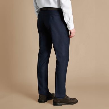 Brooksfield Pleated Linen Trousers — Terracotta