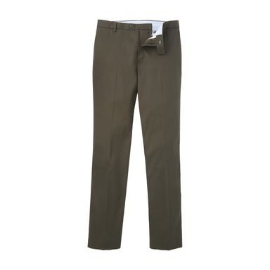 Brooksfield Pleated Linen Trousers — Off-White