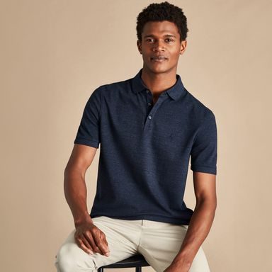 Armor Lux Long-Sleeved Polo Shirt — Marine Deep