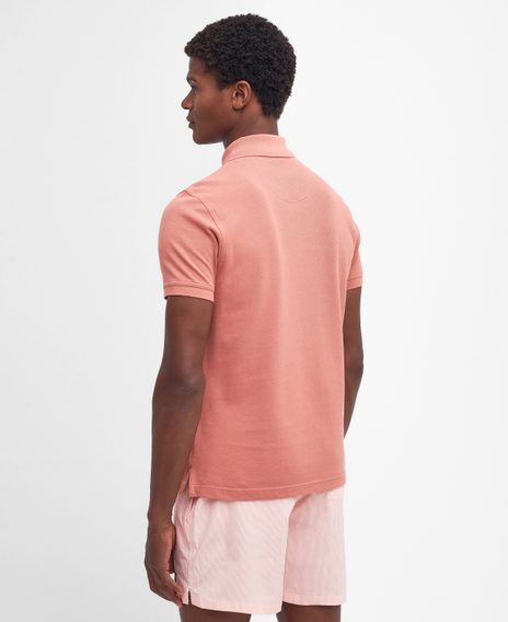 Barbour Tartan Pique Polo Shirt — Pink Clay