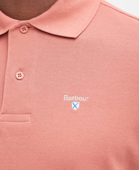 Barbour Tartan Pique Polo Shirt — Pink Clay