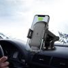 Techsuit Premium autós tartó vezeték nélküli töltéssel műszerfalra, szélvédőre vagy szellőzőnyílásra CAPD032, 10 W, fekete