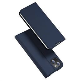 Dux Ducis Skin Leather case, husă tip carte, iPhone 14 Plus, albastră